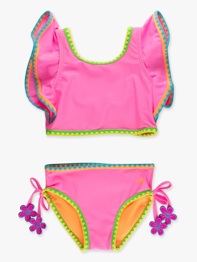 Costume da bagno tankini 2 pezzi , con dettaglio crochet e farfalla - immagine 5