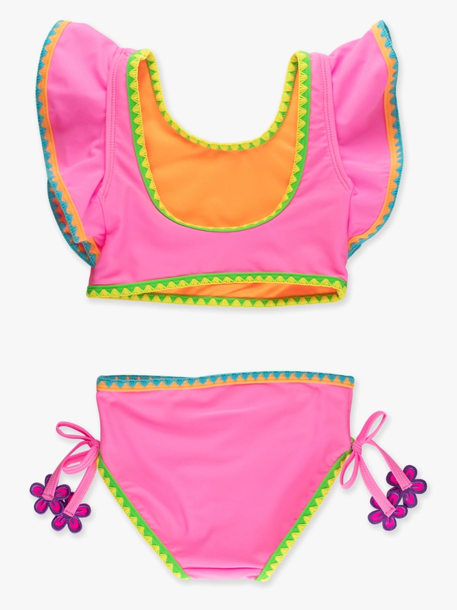 Costume da bagno tankini 2 pezzi , con dettaglio crochet e farfalla - immagine 6