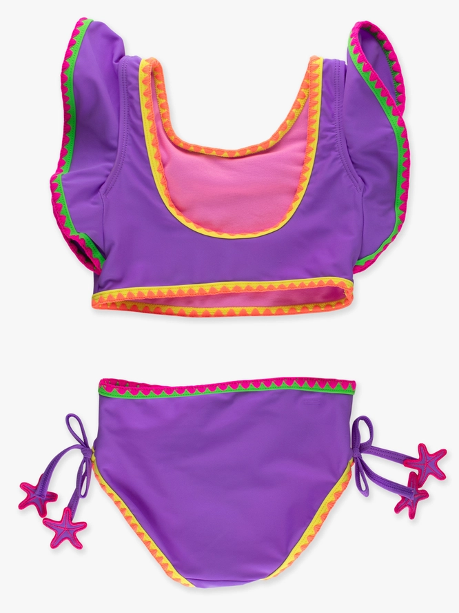 Costume da bagno tankini 2 pezzi , con dettaglio crochet e farfalla - immagine 2