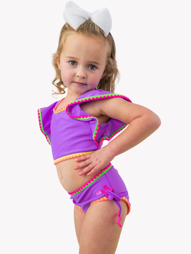 Costume da bagno tankini 2 pezzi , con dettaglio crochet e farfalla - immagine 3