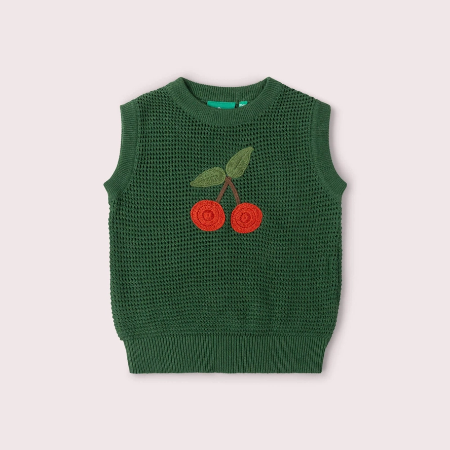 Maglione Lavorato a Maglia Piccola Ciliegia