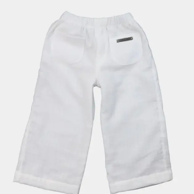 PANTALONI DI LINO BIANCHI DA BAMBINA