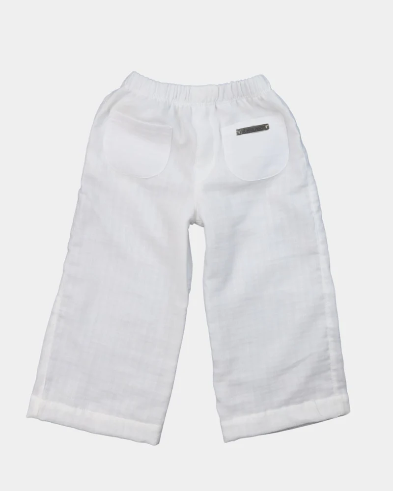 PANTALONI DI LINO BIANCHI DA BAMBINA