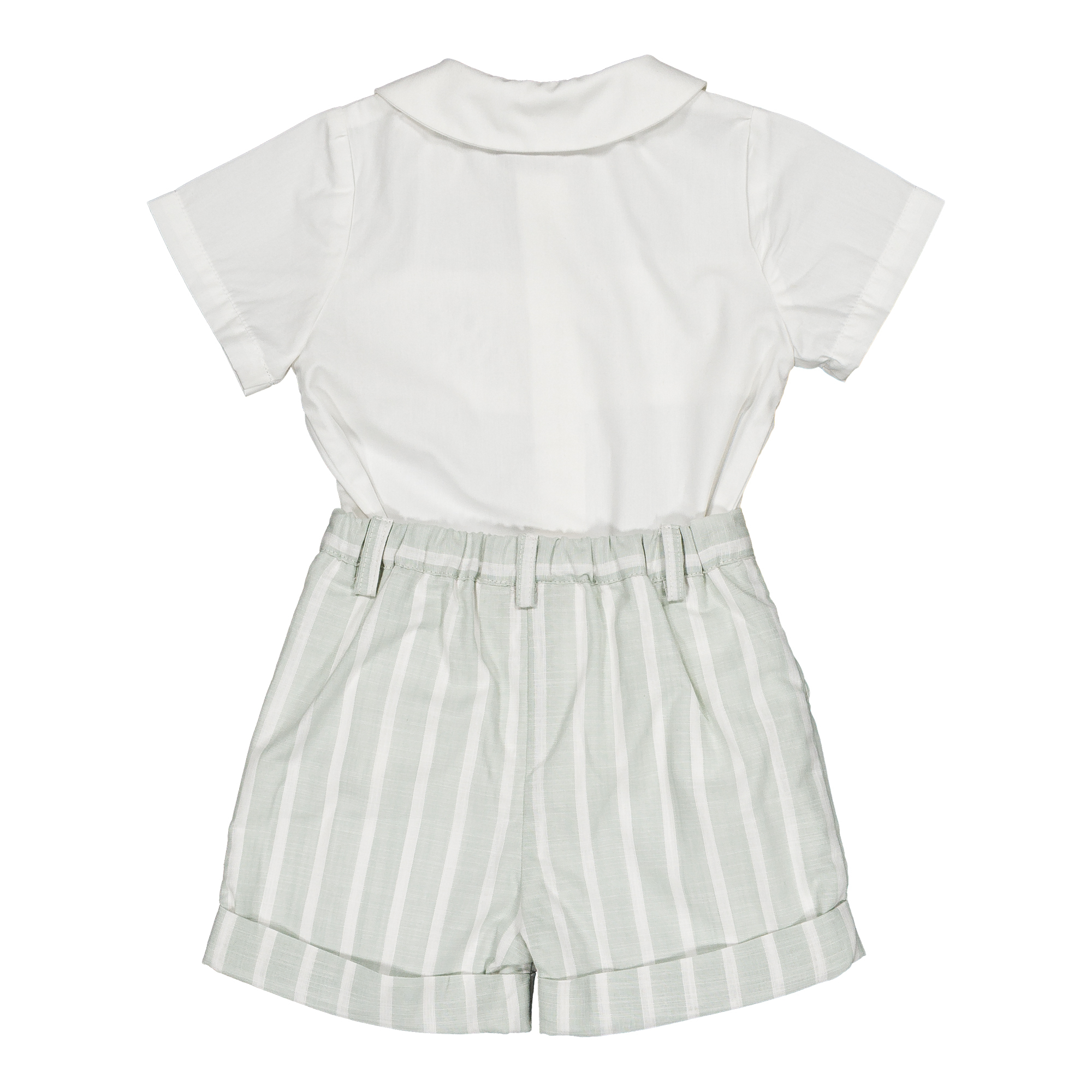 Benoit, completo da bambino con ricami, a righe grandi color menta - immagine 4