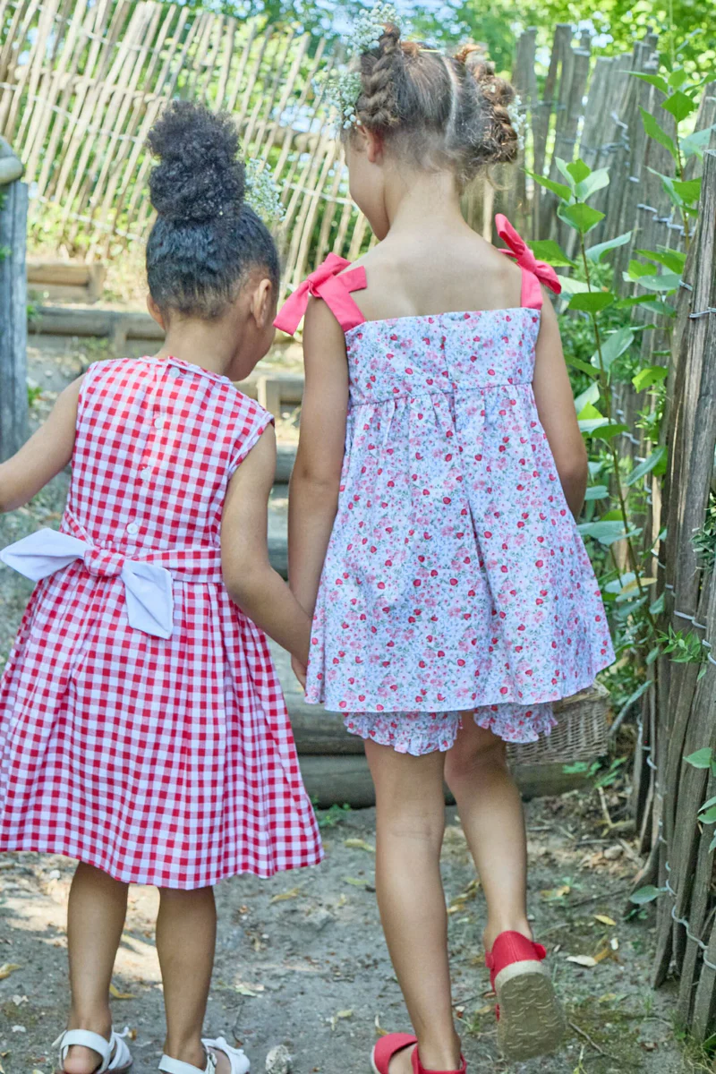 Nolana, pantaloncini da bambina, stampa rosso ciliegia - immagine 4